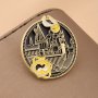 Creative Castle Brooch Pin Brooch For Men & Women Cute Cartoon Style Versatile Jewelry Badge