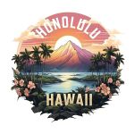 Honolulu Hawaii A Souvenir Decorative Flat Magnet 4-INCH