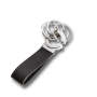 Key-click Leather Keychain With Click Mechanism - Black/silver