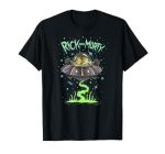 Rick And Morty Spaceship Getaway Funny Cartoon T-Shirt