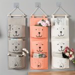 1PC Hanging Storage Bag Cartoon Pattern Bag Behind The Door Versatile Wall-mounted Bag For Bedroom Small Length 60CM Easter Gift