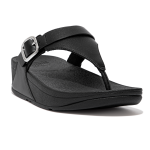 Lulu Adjustable Leather Sandal - All Black - 8