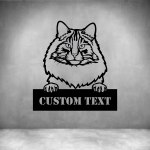 Norwegian Forest Cat With Custom Text - 300MM Grey
