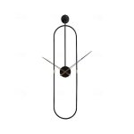Modern Oval Wall Clock Black YX8800B