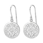 C1249-C29214 - 925 Sterling Silver Filligree Dangle Earrings 14MM