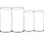 Acrylic Clear Cylinder Flower Vase Set For Plants - Transparent - 4 Piece