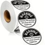 500 Stickers/roll Happiness Stickers Black And White Warning Labels Round Warning Stickers 2.54 Cm Commercial Gifts Envelope Decoration Self-adhesive Labels Craft Labels