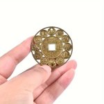 1PC Chinese Feng Shui Fortune Coin - Metal Zodiac Hanging Ornament For Prosperity And Good Luck Auspicious Outdoor Wall Decor No