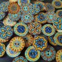 50PCS Boho Chic Wooden Buttons For Diy Crafts & Sewing - Assorted Colors Coat Buckle Design