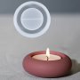 1PC Round Candle Holder Silicone Mold Diy Cement Candle Jar Silicone Mold Tealight Holder Plaster Ornament Decorative Candlestick Making Silicone Mold