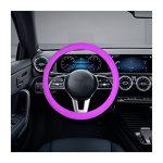 Aicel Car Silicone Steering Wheel Cover Soft Anti-slip Auto Steering Wheel Protector Fit 14 Inch Universal Vehicle Interior Acce
