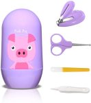 Cartoon Animal Baby Nail Clipper Set - Purple With Piggy