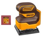 Ingco - Li-ion Sheet Sander - 20V - Unit Only With Sanding Sheets - 5 Piece