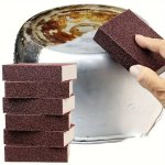 1PC Emery Sponge Wipe Pot Bottom Cleaning Descaling Sponge Pot Sponge Brush Iron Rust Removal Sponge Dishwashing Sponge Block Sc