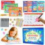 Magic Grooved Writing Practice For Kids Ages 3-8 Reusable Grooved Handwriting Workbooks Large Writing Practice Books Kindergarten Workbooks 10.24