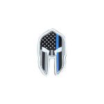 Spartan Helmet W thin Blue Line Pvc Patch - 2.5" X 1.5