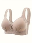 Simple Solid Push Up Bra Comfy & Breathable Full Coverage Bra Women's Lingerie & Underwear