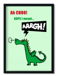 Decor Print Dino Sneeze - White Framed A4