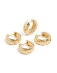 Goldair Gold Plated Huggie Earrings 2-PACK