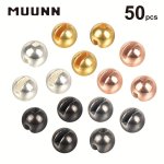 Muunn 50PCS Tungsten Slotted Fly Tying Beads Fly Fishing Lure Material 1.5MM/2.0MM/2.3MM/2.5MM/2.8MM/3.0MM/3.3MM/3.5MM/3.8MM Tro