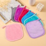 7 Count Microfiber Makeup Remover Cloths Reusable & Fast Drying Facial Cleansing Towels Assorted Colors Washcloth Set For All Sk