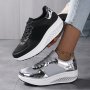 Women's Platform Fashion Wedge Sneakers Lace-up Thick Soled Breathable Walking Shoes Comfort Low-top Outdoor Casual Sneakers