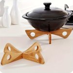 1PC Bamboo Kitchen Organizer - Heat-resistant Mat Detachable Pot Holder & Cooling Rack For Tableware And Gadgets Bamboo Drawer O