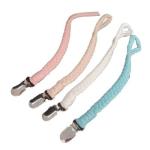 4AKID Braided Baby Pacifier Clips 4PC - Pink Blue & Naturals