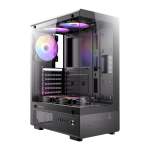 Antec VCX300 Argb Panoramic View Atx Case With 5 Pre-installed Argb Fans
