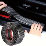 Carbon Fiber Car Door Edge Guard - 1PC Universal Auto Door Entry Sill Protector Bumper Guard Strip For Front & Rear Doors Vehicl