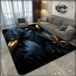 1PC Flannel 3D Printing Floor Mat Rug Floral Indoor Printed Carpet Non-slip Kitchen Living Room Bedroom Dining Room Rugs Home De