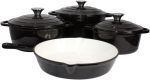 Choice 7-PIECE Cast Iron Cookware Set Enamel Coated Pots And Pans With Lids