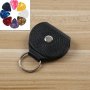 10 Pcs Genuine Leather Guitar Pick Storage Bag With Key Ring Color:black