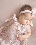 New Tiny Necessities Pink Baby Grow With Oranate Dress 12 18M