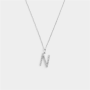Chet Sterling Silver Cubic Zirconia N Initial Pendant