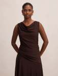 Ada Petite Drape Cowl Back Top - 16 Dark Chocolate Co-ord