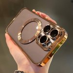 New Luxury Magnetic Transparent Tpu Case For Iphone 15 14 13 12 11 Pro Max Plus Lens Protection Wireless Charging Shockproof Cas
