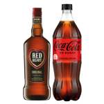 Red Heart Rum 750ML & Coke No Sugar 1L - 1