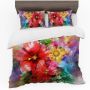 Faded Mix Of Flowers Duvet Cover Set King