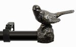 Meriville 1-INCH Diameter Single Window Treatment Curtain Rod Oil-rubbed Bronze Bird Finials 48-INCH To 84-INCH Oil-rubbed Bronz