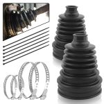 2PCS Cv Boot With 4 Stainless Steel Clamps & 6 Cable Ties Waterproof & Dustproof Cv Axle Boot Repair Kit For Protect Axle Univer