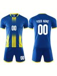 Customized Boys Name & Number Soccer Jersey Set Breathable Mesh Fabric Quick-dry Personalized Name & Number For Boys And Girls S