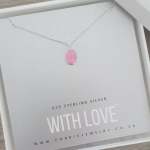 Amiabella 925 Sterling Silver Bubble Gem Synthetic Opal Necklace Small 5X7MM 45CM Chain