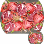 Tear Resistant Placemat & Coaster Pomegranate