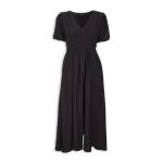 Black A-line Midi Dress