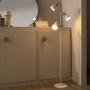 Metal Matt Floor Lamp E14X3 White And Wood