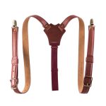 Ruby Red Leather Suspenders