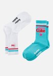 Cherry Coke Embroidery Sneaker Sock 2 Pack - White & Sky