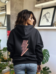 Lightening Leopard Summer Hoodie - Black - Xlarge