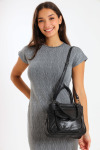 Ladies Sotto Premium Faux Leather Handbag With Multiple Compartments In Black